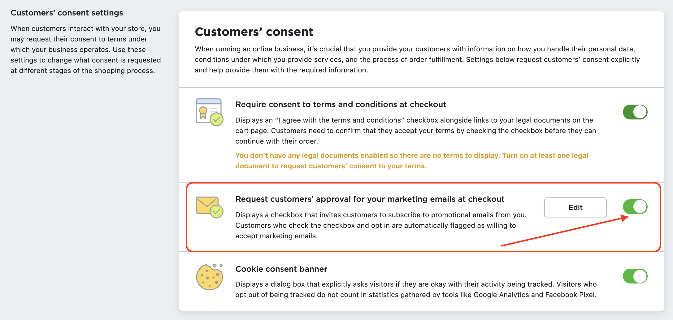 Requesting Marketing Consent From Customers Sitebuilder 